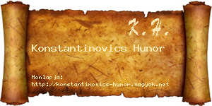 Konstantinovics Hunor névjegykártya